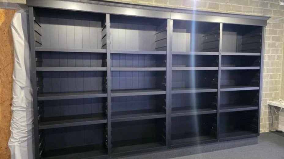 Grote boekenkast / Opbergmeubel antracietgrijs, Maison & Meubles, Enlèvement, Utilisé