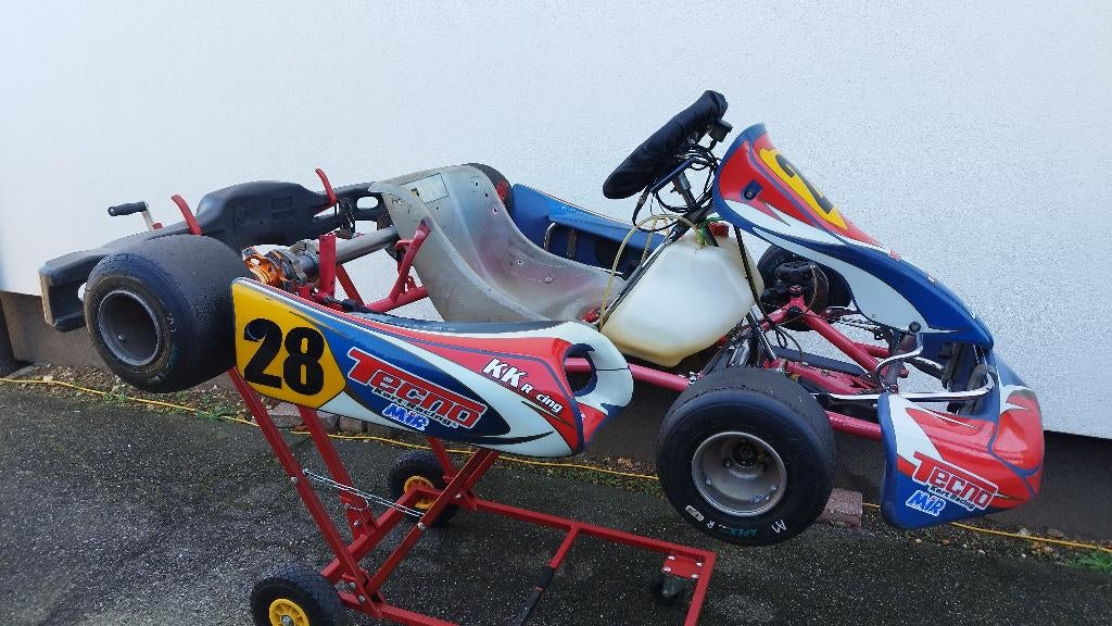 Tecno Kart rollend chassis + Alfano laptimer – zonder motor, Sport en Fitness, Karting, Ophalen, Gebruikt, Kart