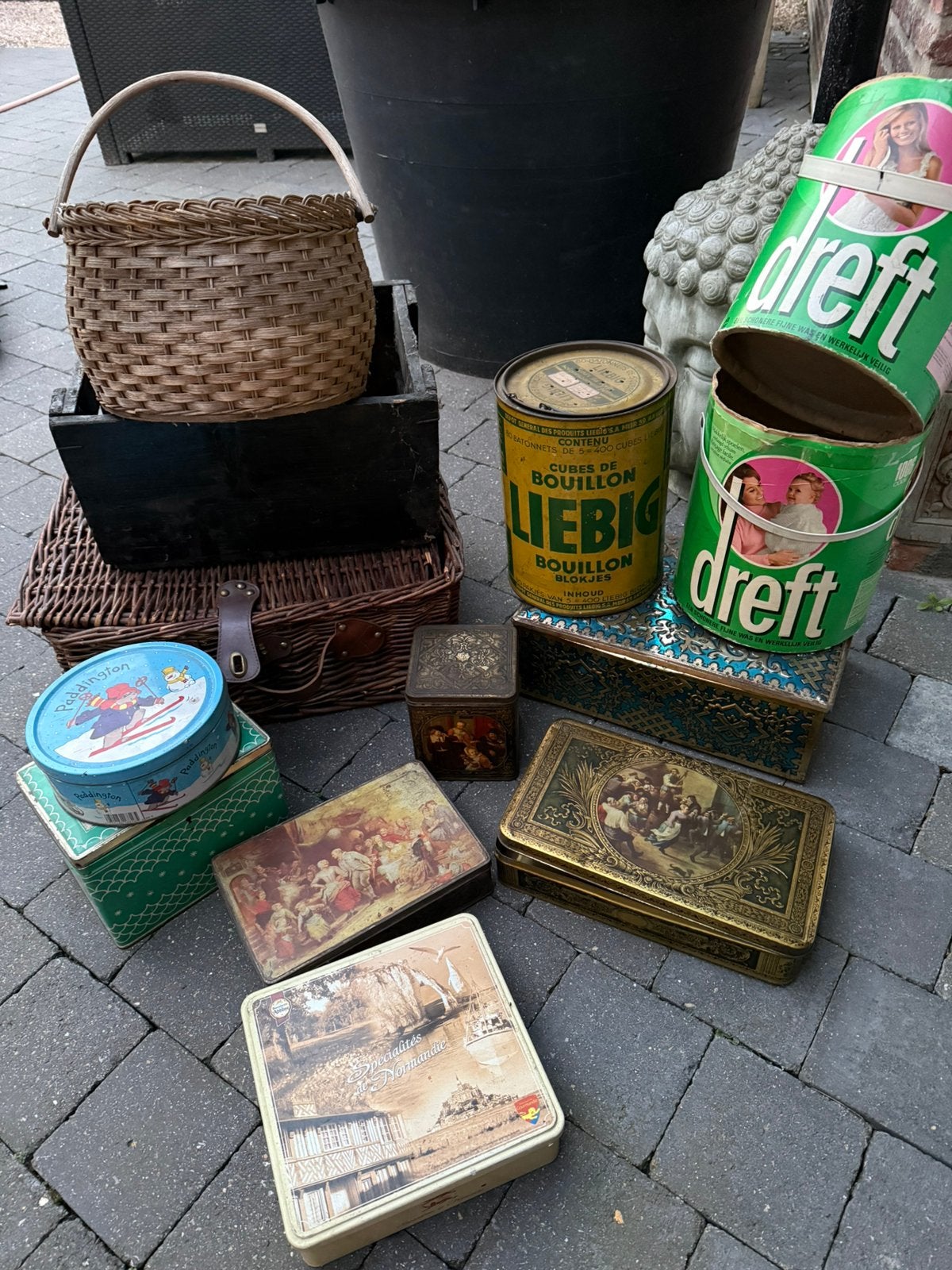 Lot brocante blikken dozen, Verzamelen, Ophalen, Gebruikt
