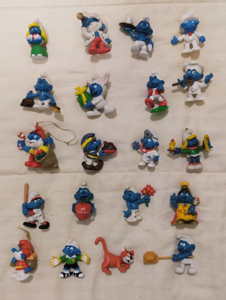 smurfen, apart of in 1 lot : deel 10, Collections, Enlèvement ou Envoi, Utilisé, Différents Schtroumpfs, Poupée, Figurine ou Peluche