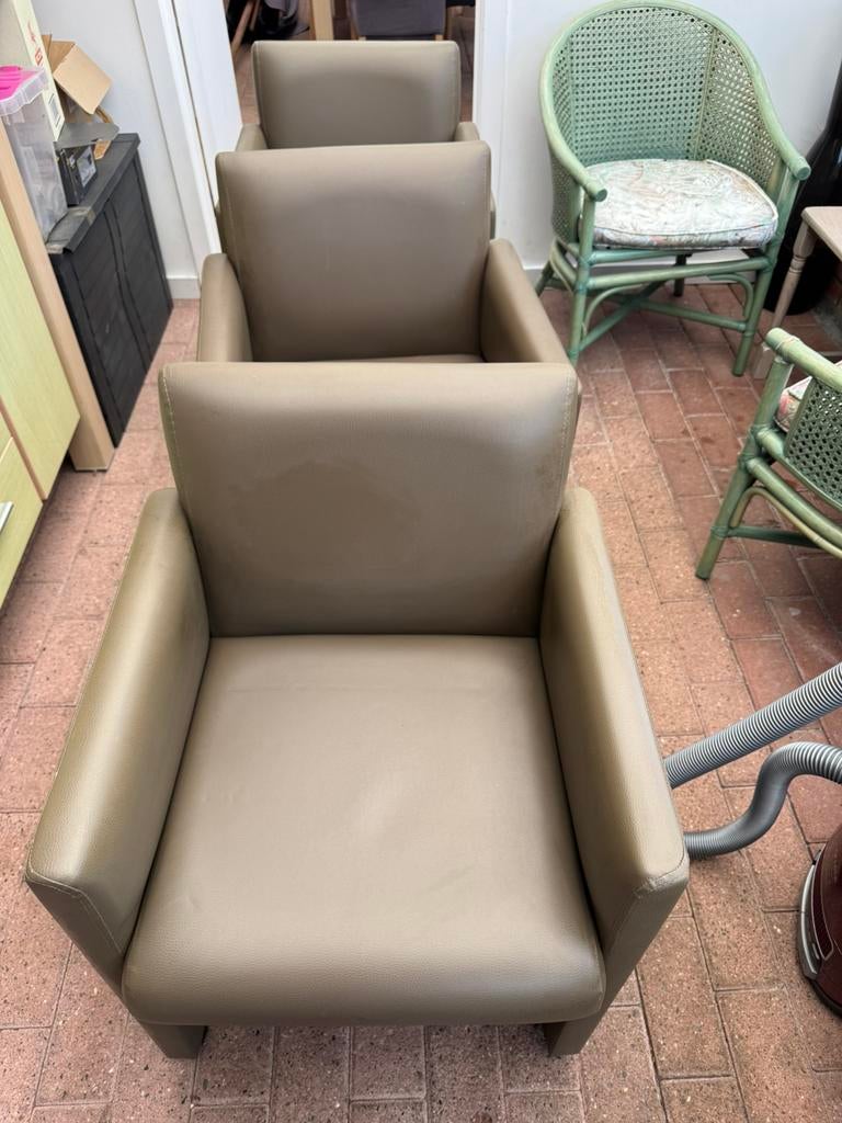 3 kuipzetels op wielen, Huis en Inrichting, Fauteuils, Ophalen, Zo goed als nieuw