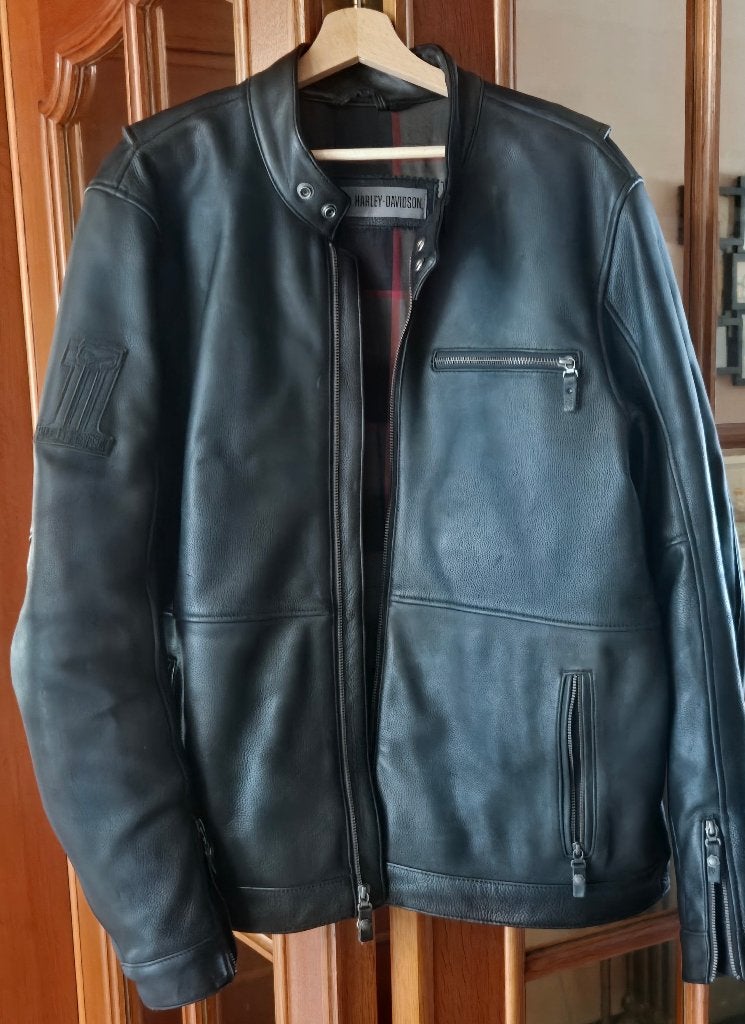 Lederen Harley-Davidson motorjas XL, Motoren, Harley-Davidson, Heren, Jas | leer, Ophalen of Verzenden
