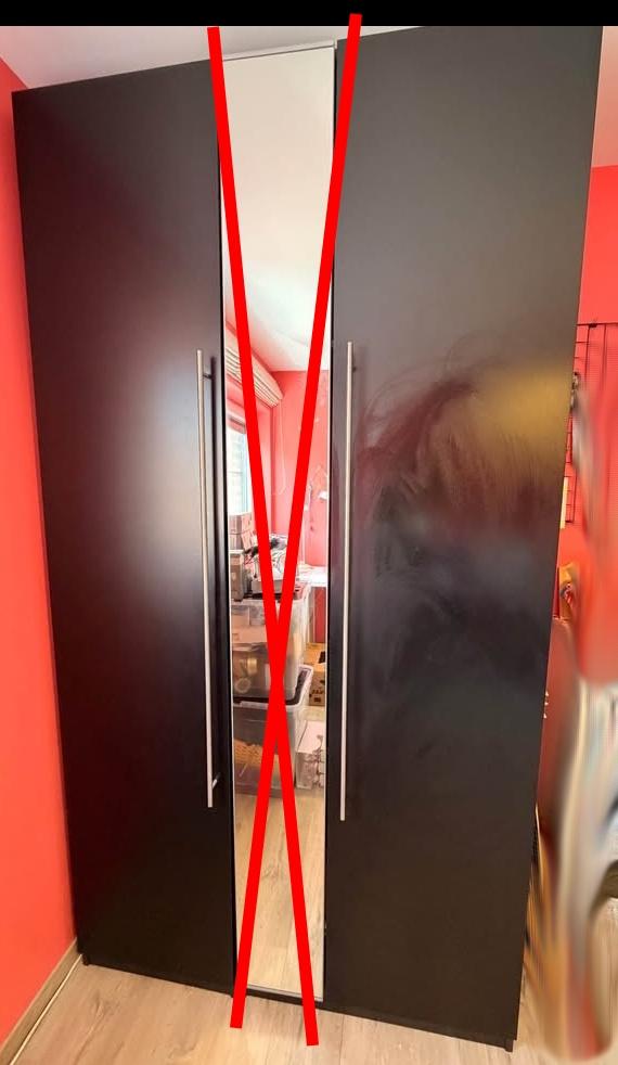 2x 2 portes pax noir h236 dispo 30€/porte ou 100 pour les 4, Avec porte(s), Enlèvement, Utilisé, 50 à 75 cm