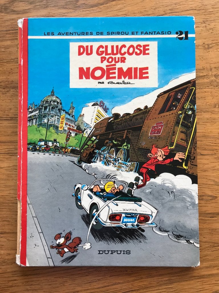Spirou & Fantasio T21 Glucose voor Noémie 1971 Original, Gelezen, Eén stripboek, Ophalen of Verzenden, Franquin