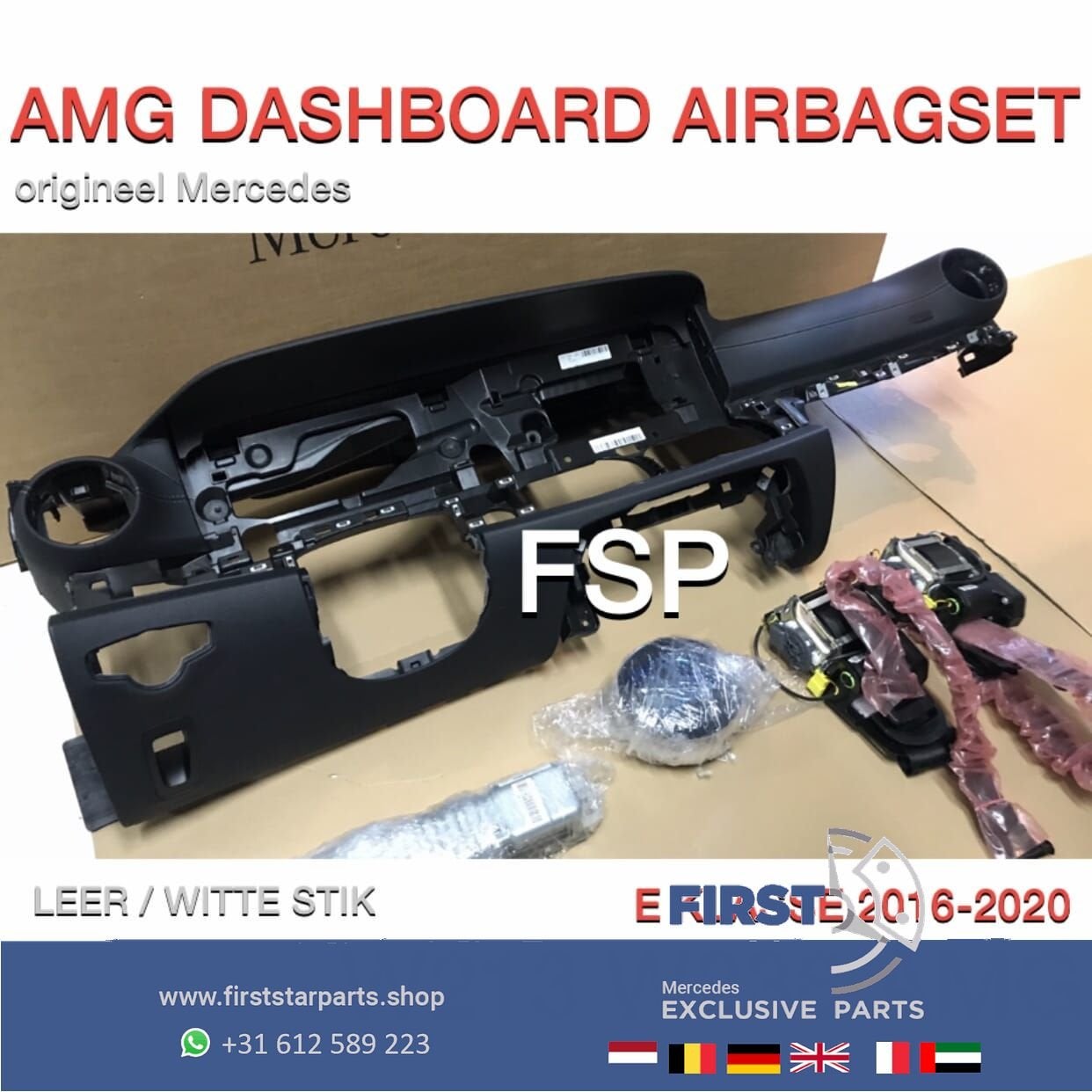W213 W238 AMG DASHBOARD AIRBAGSET Mercedes E Klasse 2016-202, Auto-onderdelen, Dashboard en Schakelaars, Gebruikt, -, Ophalen of Verzenden