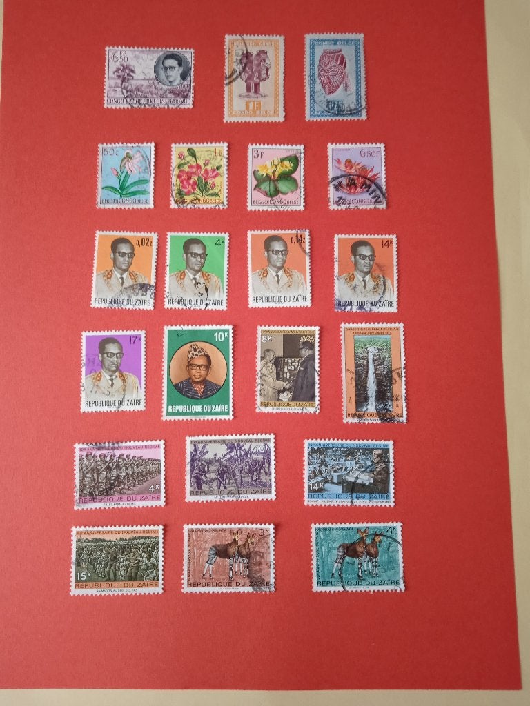 Lot de 44 timbres oblitérés Congo-Belge/Zaire, Envoi, Autres pays, Affranchi