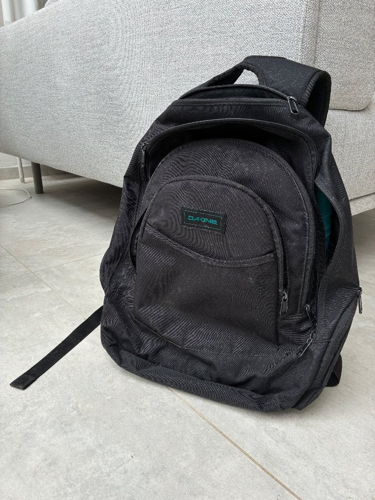 Zwarte rugzak met blauwgroene binnenzijde, laptopvak, Dakine, Enlèvement, Utilisé, Noir, Sac à dos