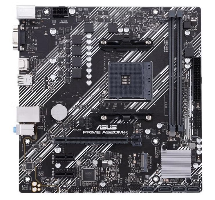 ASUS PRIME A520M-K Moederbord met Socket AM4, Ophalen of Verzenden, Gebruikt