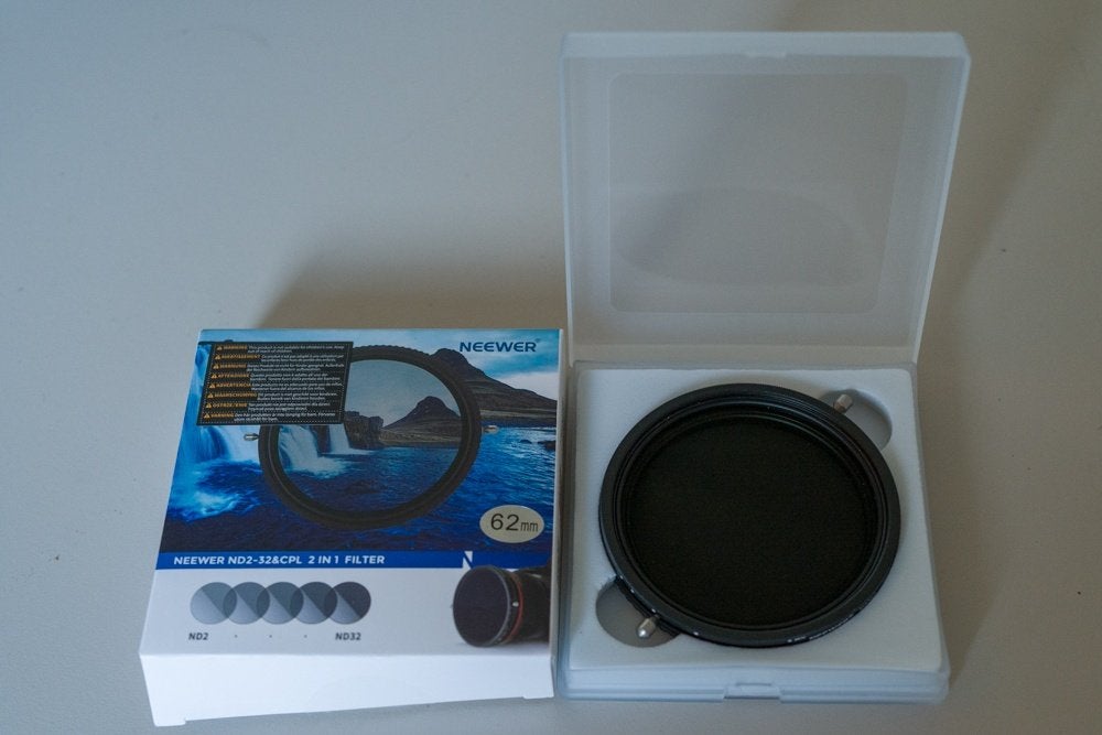 62mm Variabele ND filter met CPL Neewer ND2-32 &CPL 2 in1, TV, Hi-fi & Vidéo, Neuf, 60 à 70 mm, Traitement multicouche, Enlèvement ou Envoi