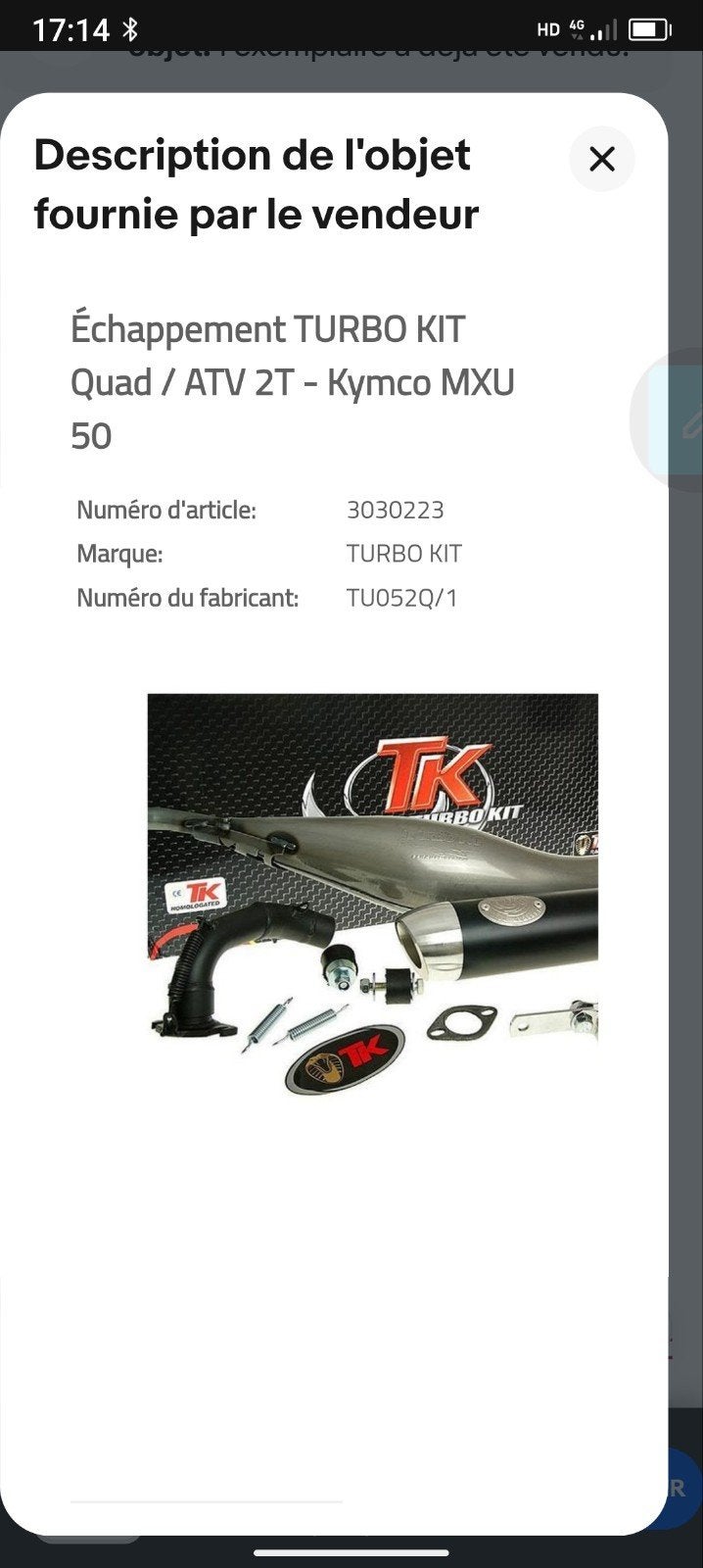 pot d'échappement turbo kit complet, Motos, Enlèvement, Neuf
