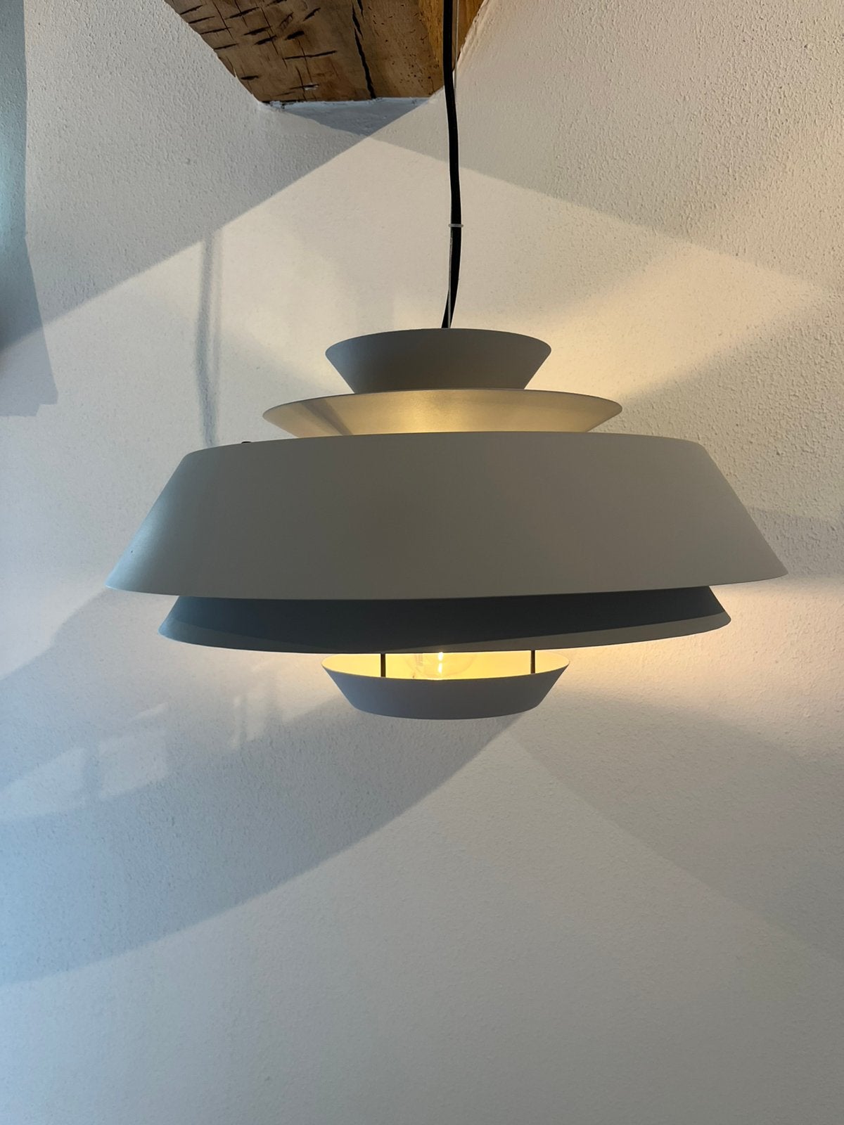 Scandinavische design hanglamp, Huis en Inrichting, Ophalen, Gebruikt, E27 (groot), Glas