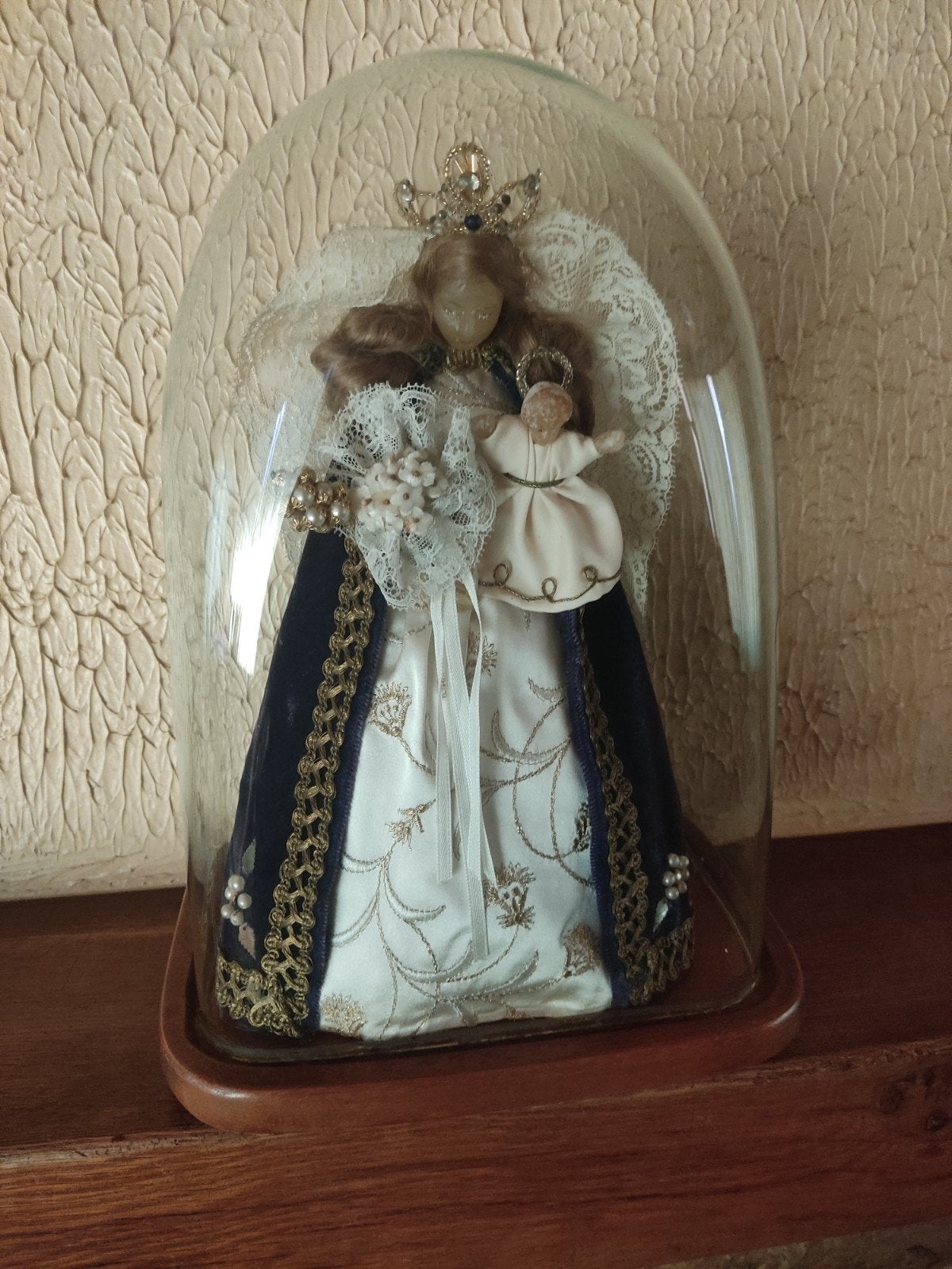 Maria onder stolp 37 cm hoog, Antiek en Kunst, Ophalen