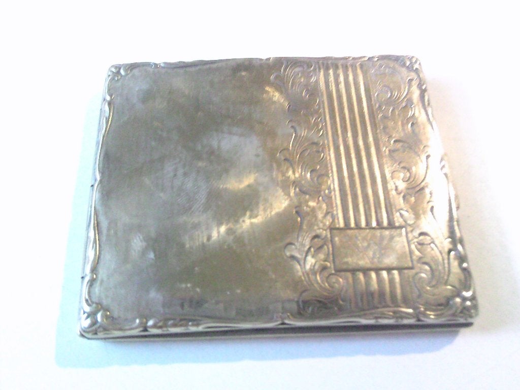art nouveau verzilverde sigaretten doos alpaca zilver, Antiek en Kunst, Antiek | Zilver en Goud, Ophalen, Zilver