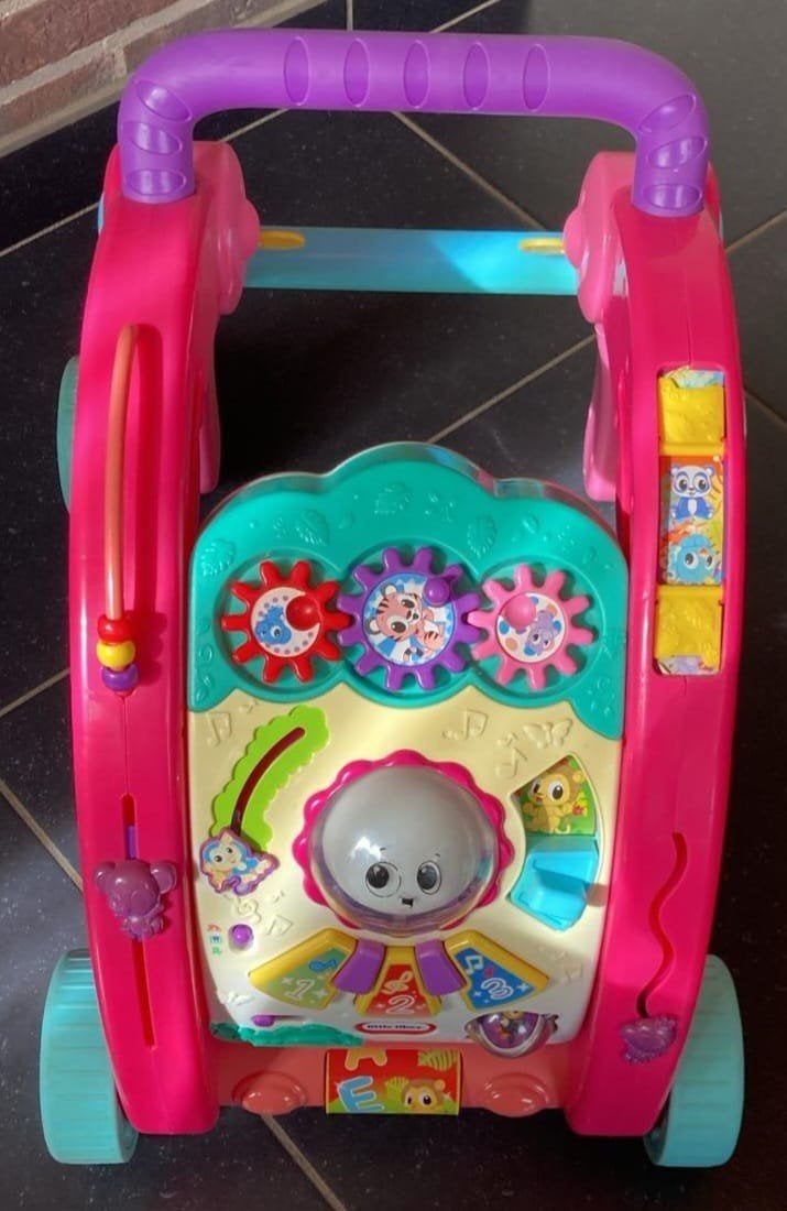 Little Tikes 3-in-1 Roze Loopwagen & Activiteitentafel, Kinderen en Baby's, Ophalen, Zo goed als nieuw, Overige typen, Met licht
