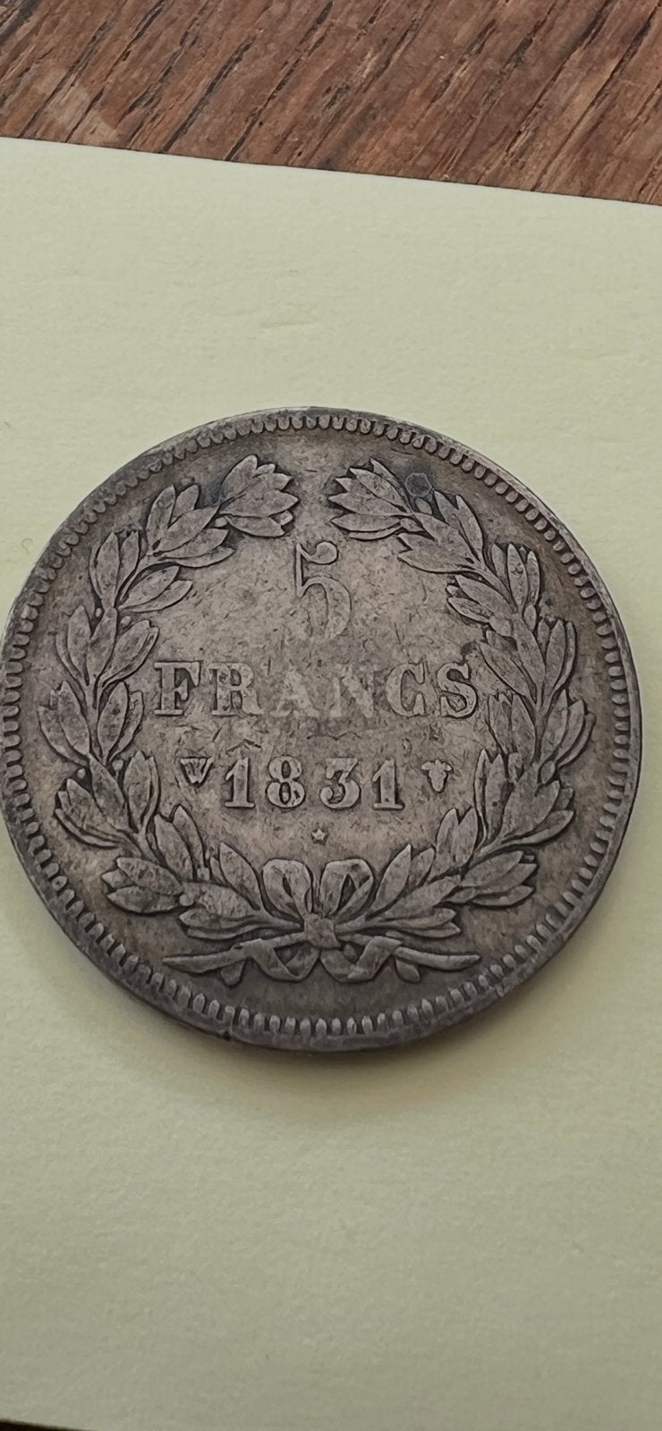 pièce de 5 francs Louis-Philippe Iᵉʳ, datée 1831., Enlèvement, Argent