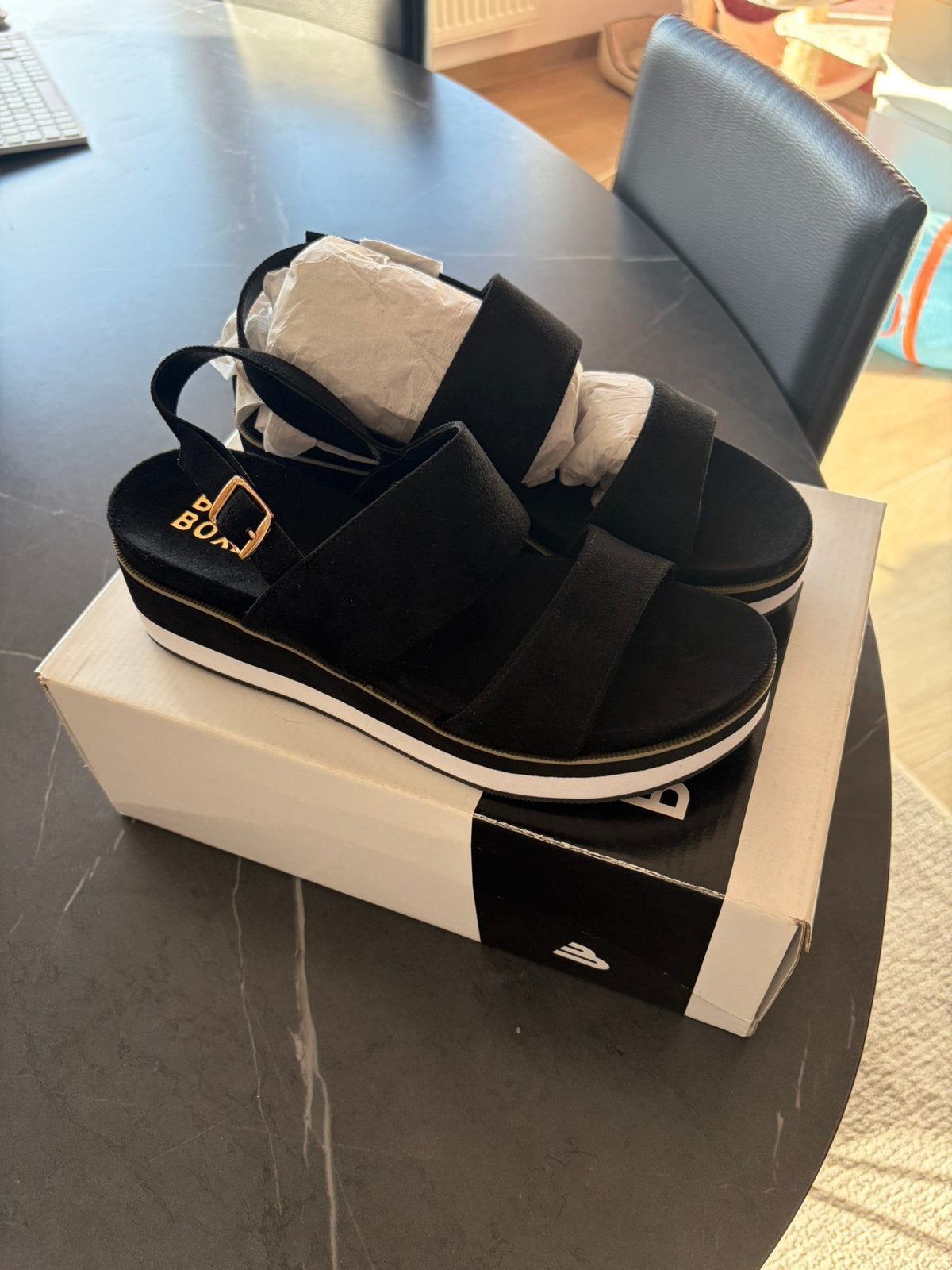 Sandalen Bullboxer, Comme neuf, Enlèvement, Noir, Sandales et Mûles