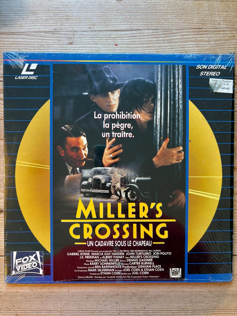 LaserDisc – Miller’s Crossing, Collections, Cinéma & Télévision, Comme neuf, Film, Enlèvement ou Envoi