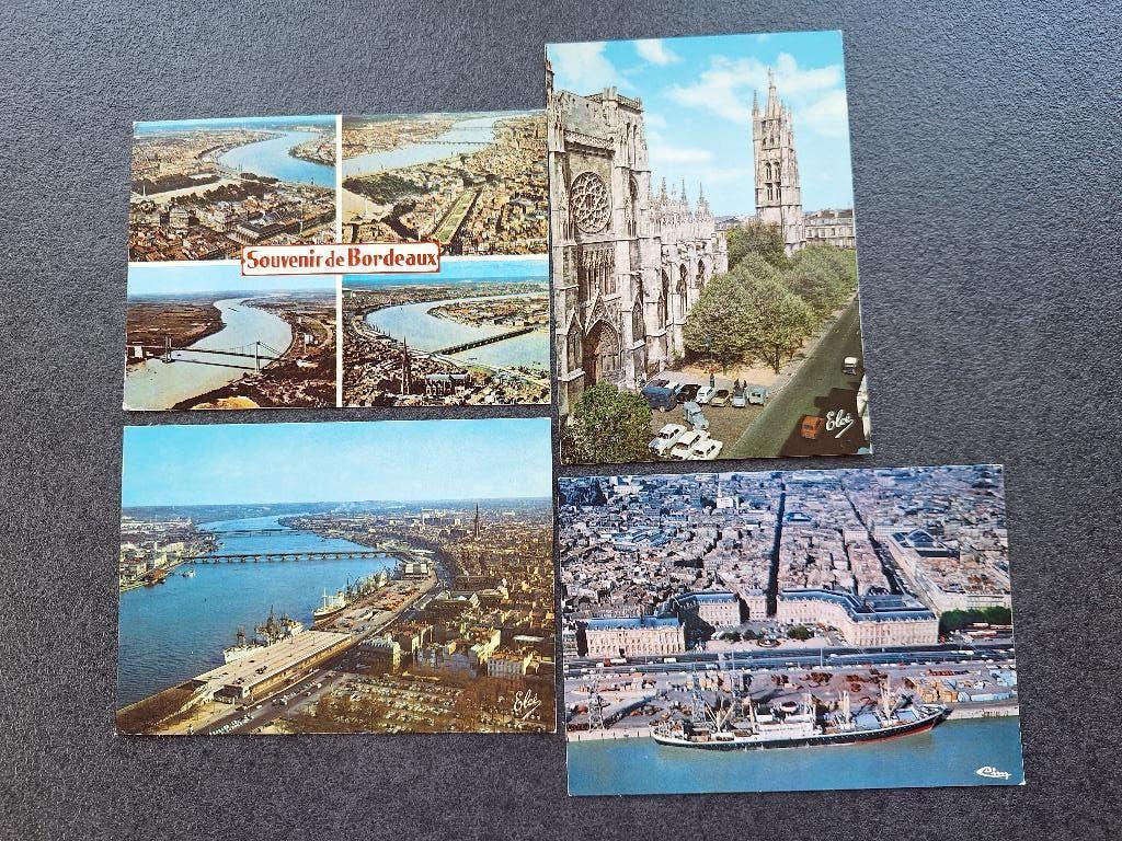 Lot 4 cartes postales anciennes Bordeaux années 60 vintage, Enlèvement, 1960 à 1980, Non affranchie, France