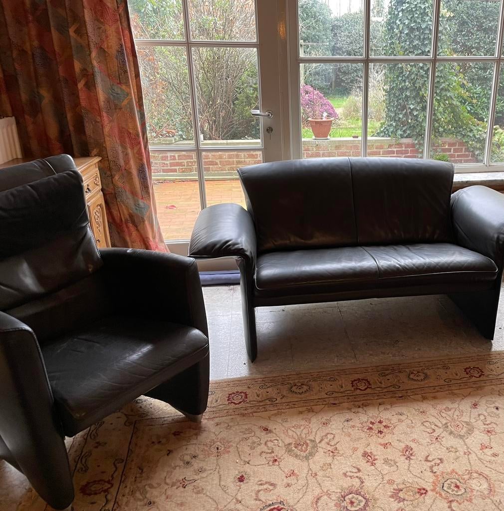 Jori volledige salon , 1 tweezit en2 relaxzetels, Huis en Inrichting, Ophalen, Gebruikt, Leer, Design
