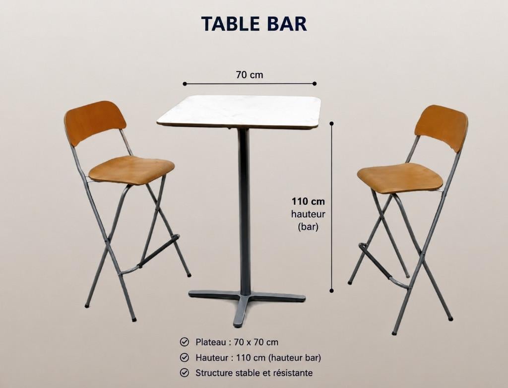 Sta-tafel / Witte bartafel en twee 🪑 hoge stoelen, Huis en Inrichting, Ophalen, Gebruikt, 50 tot 100 cm, Tot twee personen
