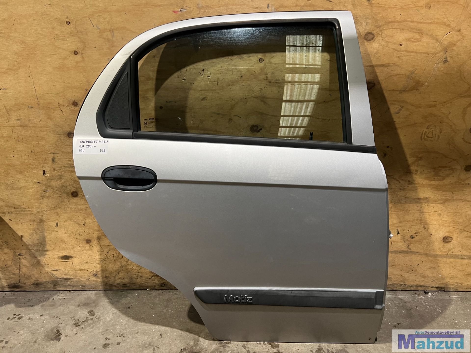 CHEVROLET MATIZ Zilver 92U Rechts achter deur 2005+, Gebruikt, Info@gm.com, Chevrolet, Deur