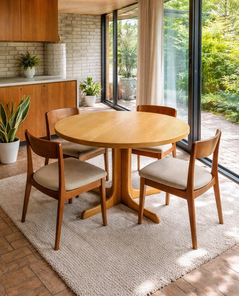 Prachtige ronde / ovale midcentury eettafel (verlengbaar), Huis en Inrichting, Tafels | Eettafels, Zo goed als nieuw, Ophalen