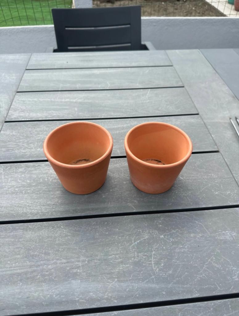 Pots de fleurs ~ diamètre 12 cm, Enlèvement ou Envoi, Moins de 25 cm, Rond, Utilisé