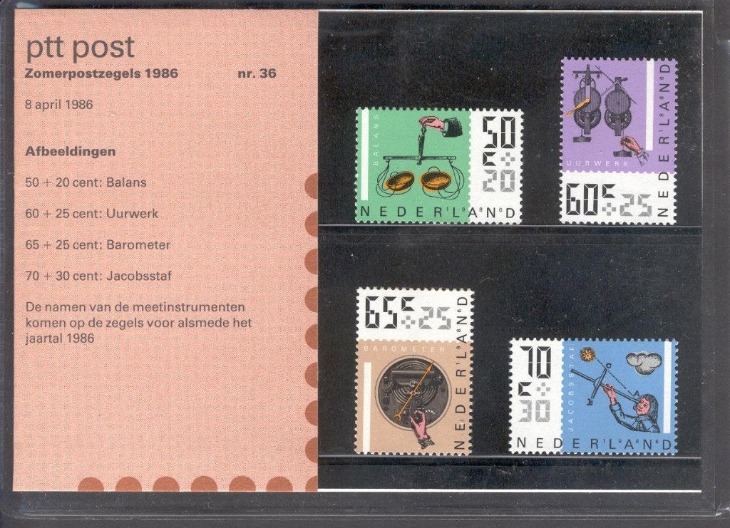 Nederland postzegelmapje nvph M36 postfris van 8-4-1986, Verzenden, Na 1940, Postfris