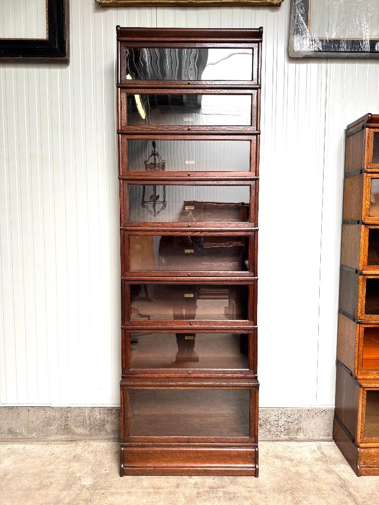 Originele HOGE Globe Wernicke antieke BOEKENKAST VITRINEKAST, Zo goed als nieuw, Glas, Industrieel antiek, 25 tot 50 cm