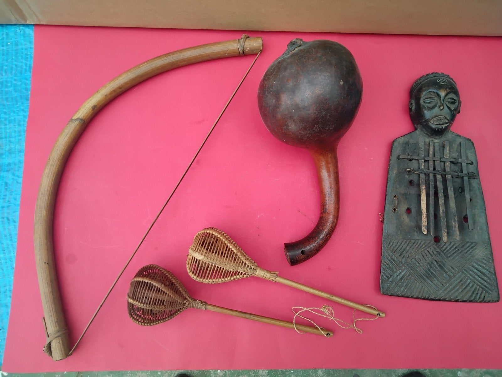 Lot instruments de musique du Congo, Antiquités & Art, Enlèvement ou Envoi