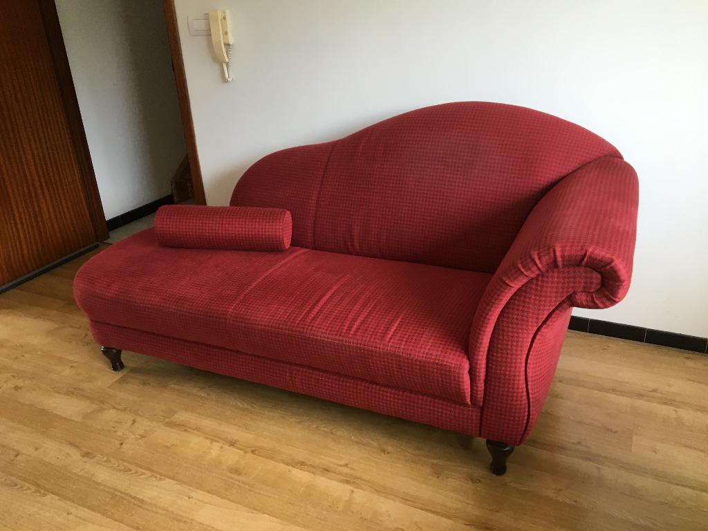 rode chaise longue met speciale vorm, Maison & Meubles, Canapés | Sofas & Chaises Longues, Utilisé, Deux personnes, 150 à 200 cm