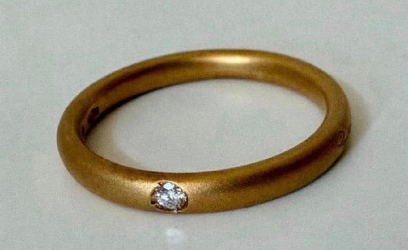 Nieuwe Pomellato 18 karaat gouden (trouw) ring met diamant!, Nieuw, Ophalen of Verzenden, Kleiner dan 17, Met edelsteen