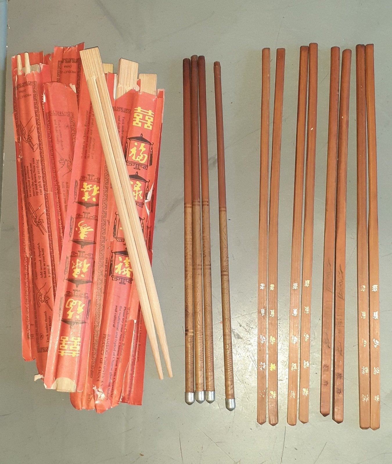 Lot de 18 paires de baguettes chinoise en bous, Enlèvement ou Envoi, Bois
