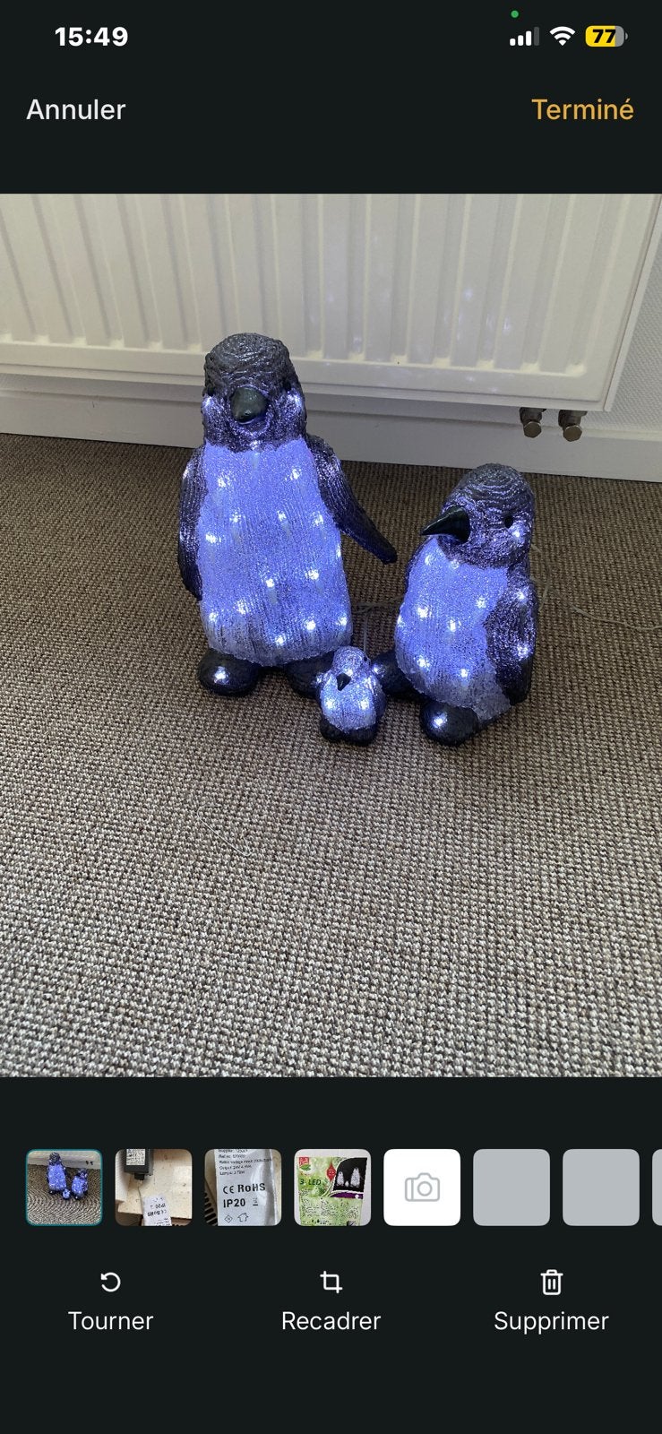 Pingouins lumineux Noël, Neuf, Enlèvement ou Envoi, Autres types, Plastique