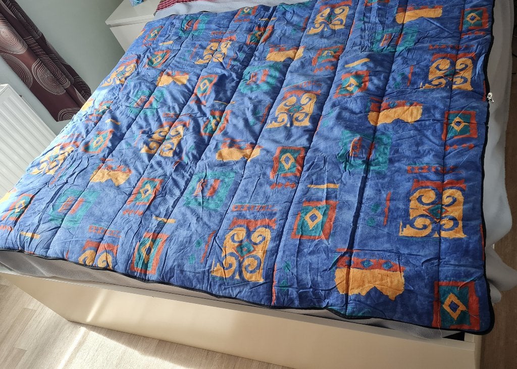 Sac de couchage transformable en couette 2 personnes, Caravanes & Camping, Enlèvement, Utilisé