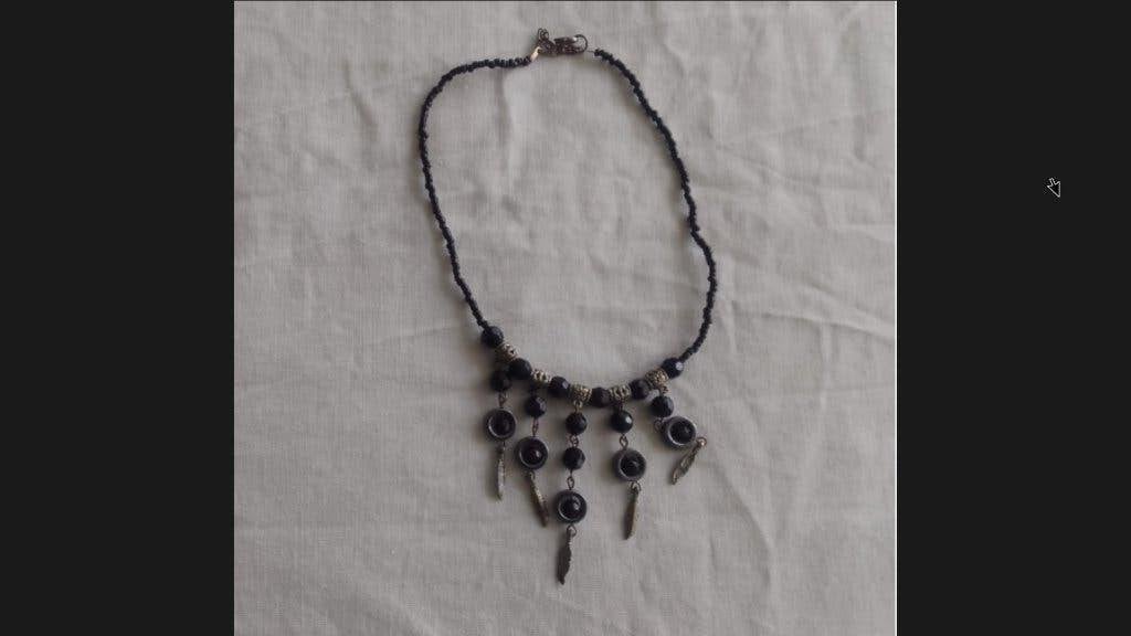 Collier Tribal Noir, Handtassen en Accessoires, Kettingen, Overige materialen, Verstelbaar, Zwart, Nieuw