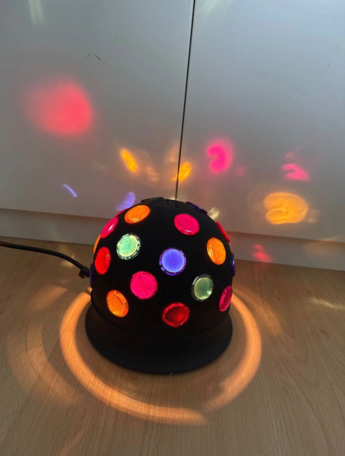 Draaiende discobal party lichten zwart, Ophalen of Verzenden, Zo goed als nieuw, Disco