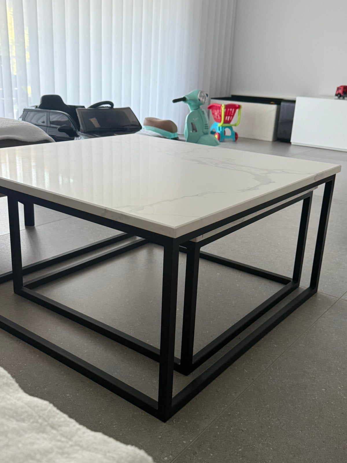 Luxe set marmeren salontafels (Calacatta Quartz, Huis en Inrichting, Ophalen of Verzenden, Zo goed als nieuw