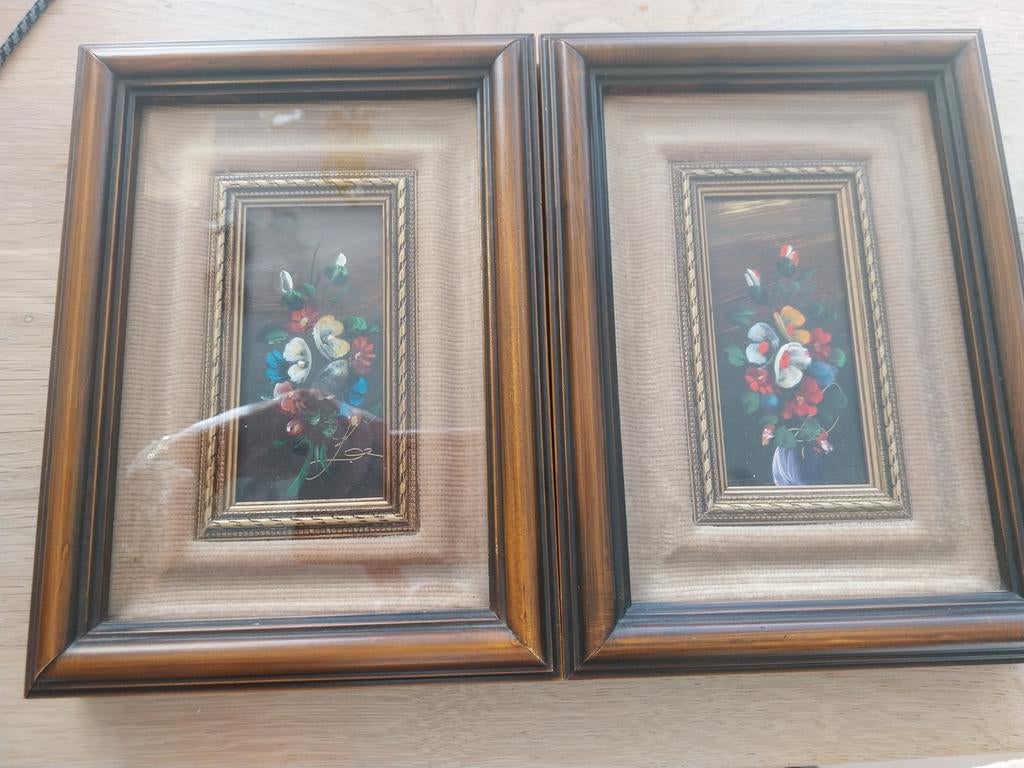 Twee miniatuur schilderijen, Antiek en Kunst, Ophalen of Verzenden