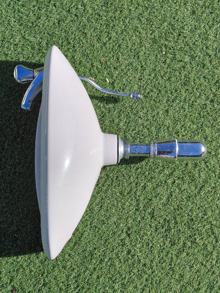 Lavabo voor toilet met kraan en sifon, Ophalen of Verzenden, Gebruikt, Chroom, Wastafel