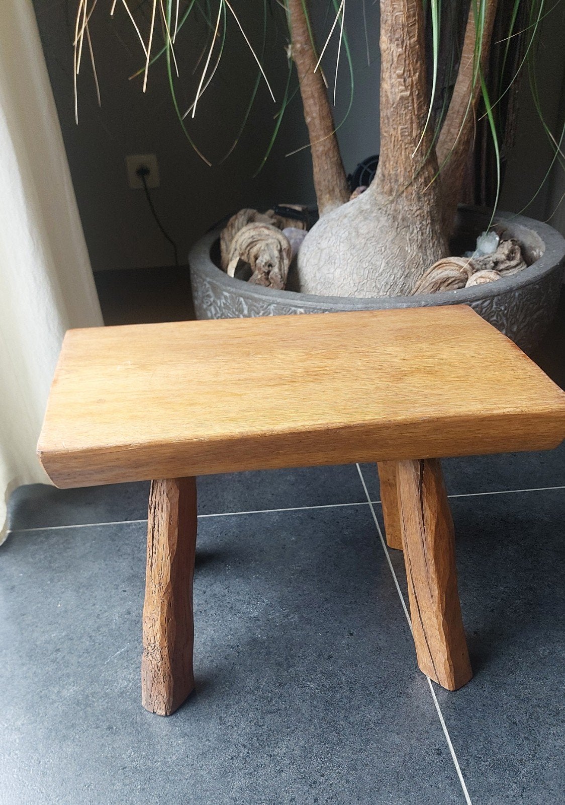 Tabouret/table d'appoint en bois rustique brutaliste, Enlèvement ou Envoi
