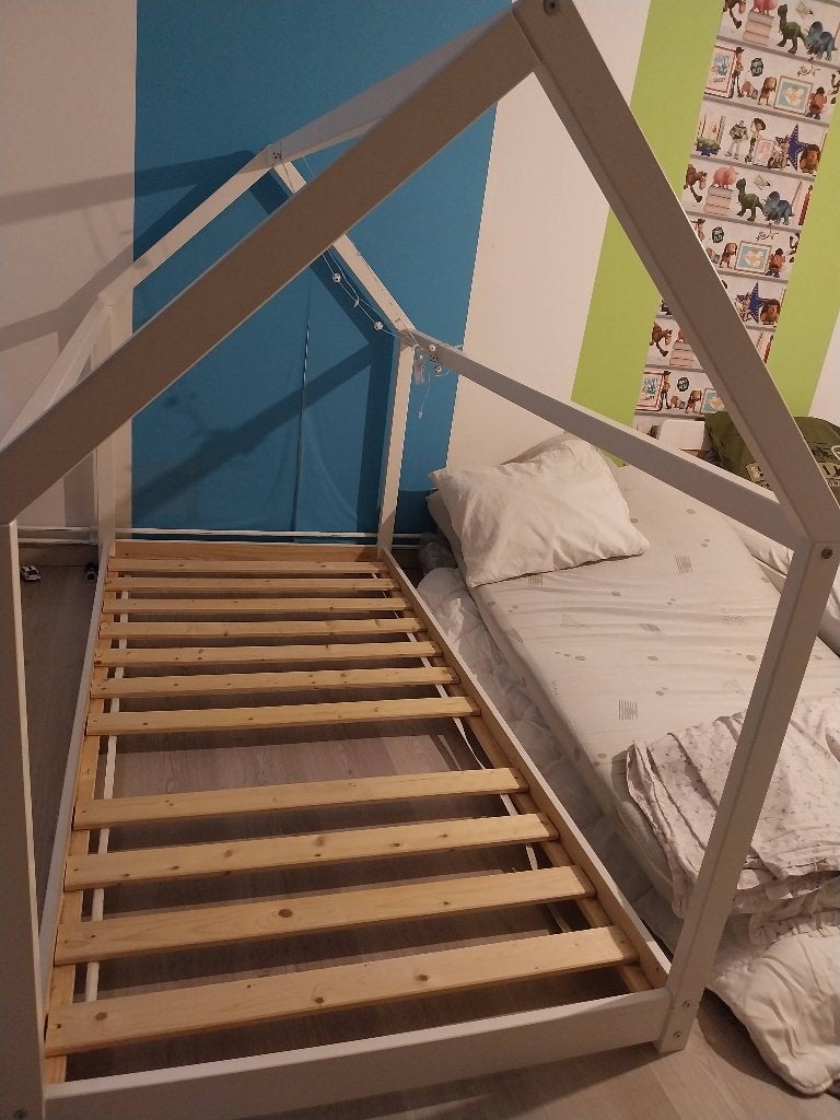 Lits cabanes:blanc et un gris anthracite, Enlèvement, Utilisé