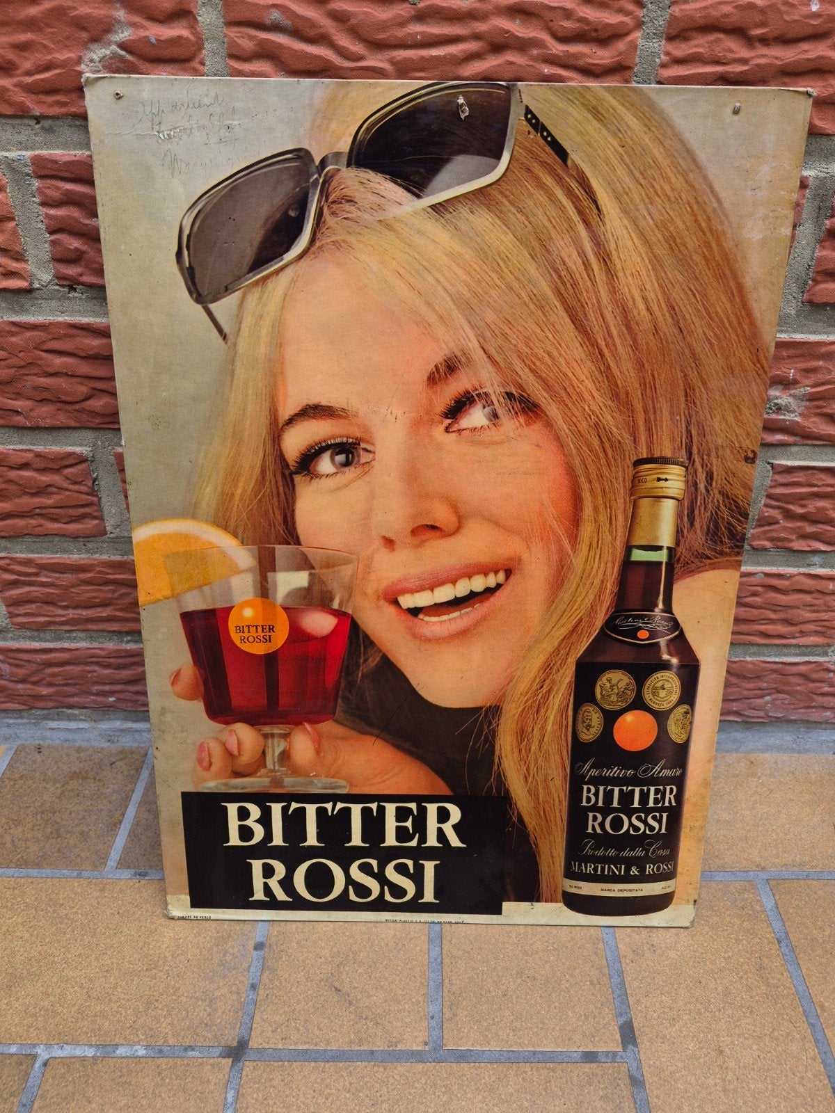 plaque publicitaire cartonnée bitter Rossi, Ophalen
