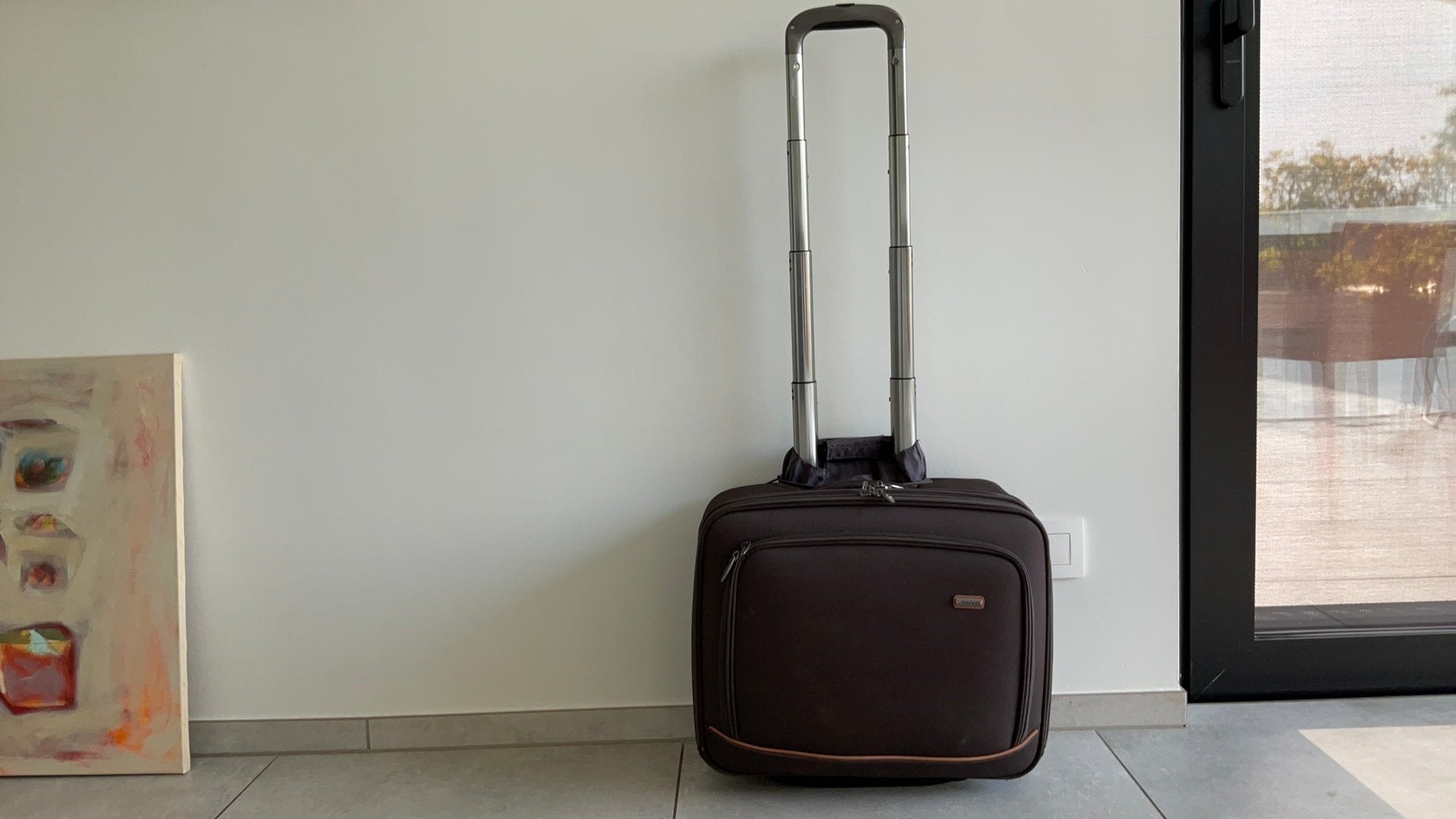 Laptoptas met reiskoffer, trolley, Ophalen, Bruin, Trolleytas, 17 inch of meer