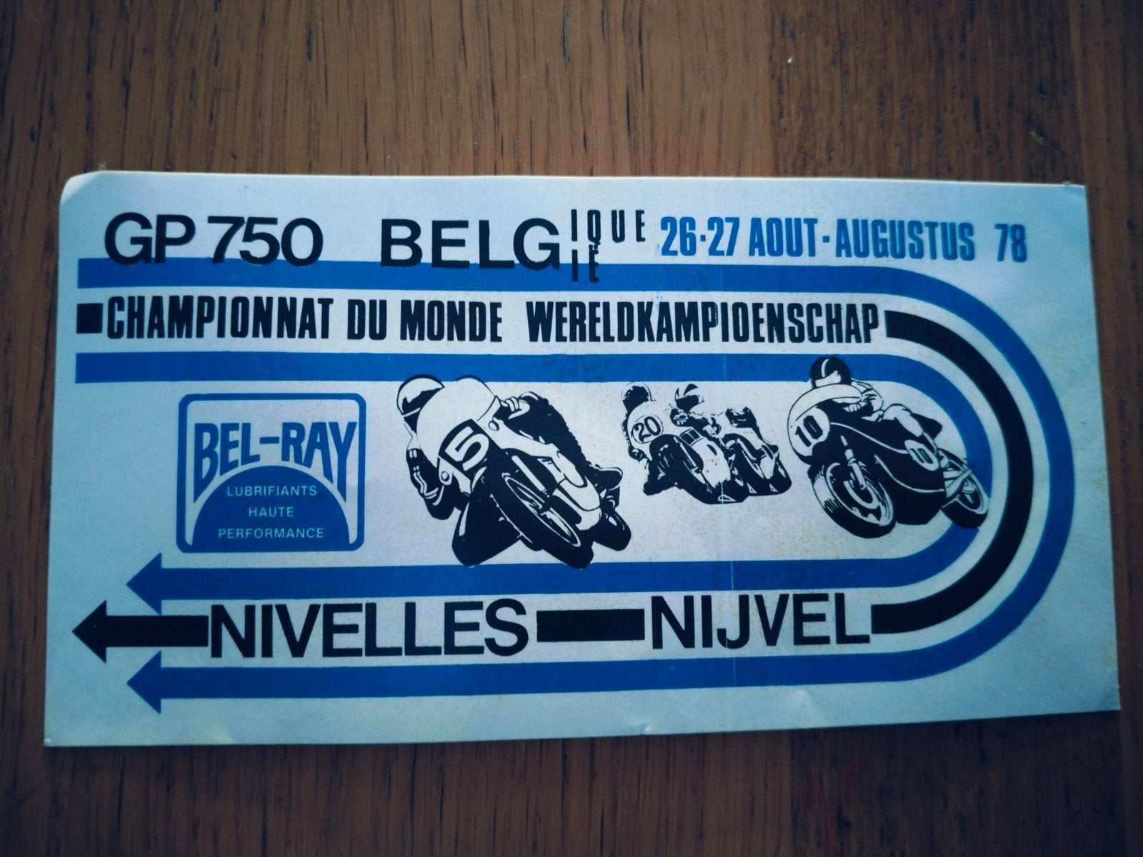 Oude sticker GP750 1978 wereldkampioenschap Nijvel, Enlèvement ou Envoi