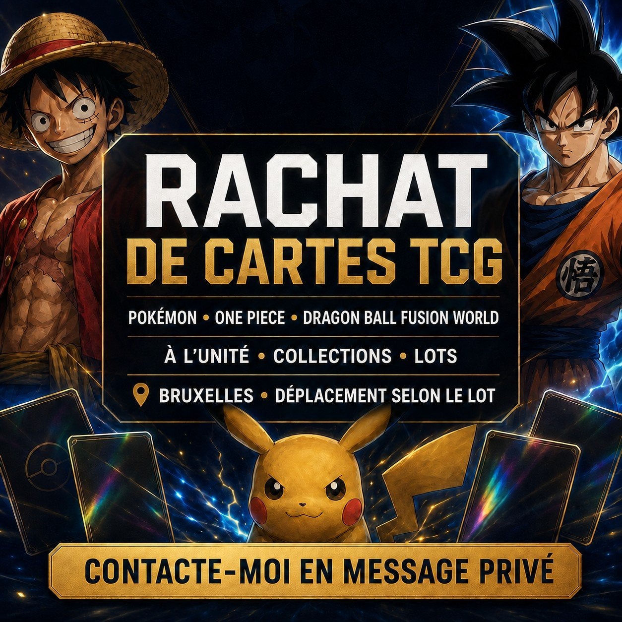 Rachat de Cartes Pokémon - One Piece - Dragon Ball Fusion, Ophalen