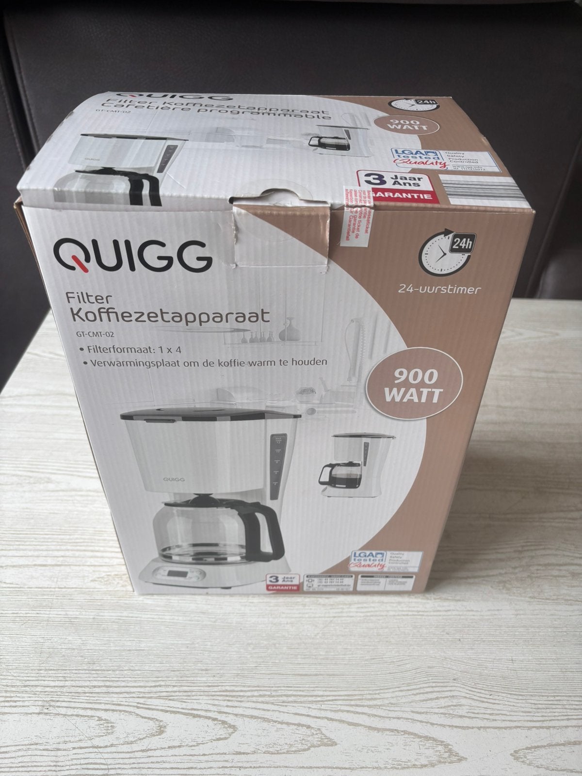 Koffiemachine Quigg 1,5 litre wit GT-CMT-02, 1 tot 2 liter, Ophalen, Nieuw