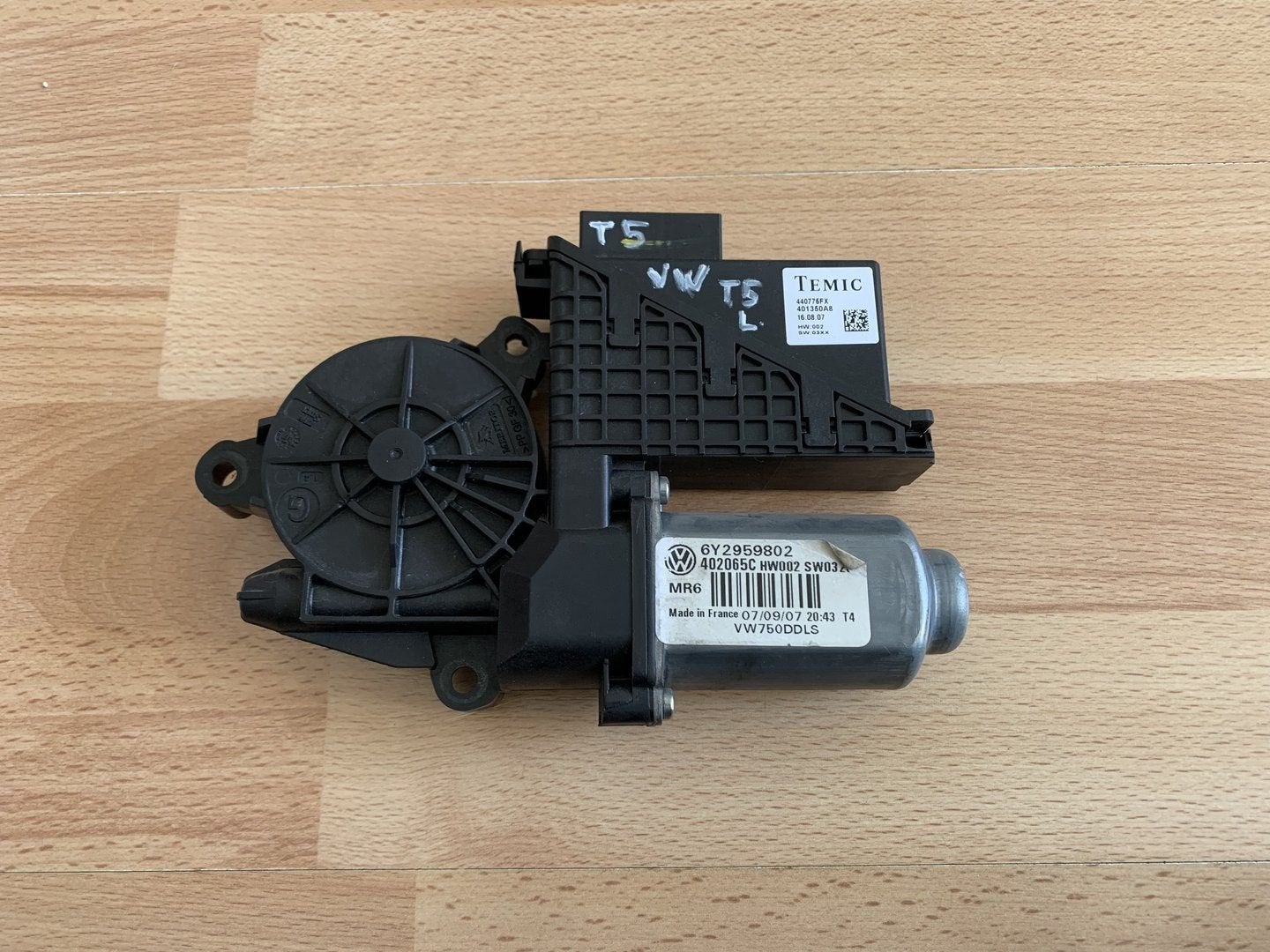 raammotor links volkswagen transporter T5 6Y2959802 2005-10, Volkswagen, -, Utilisé, -