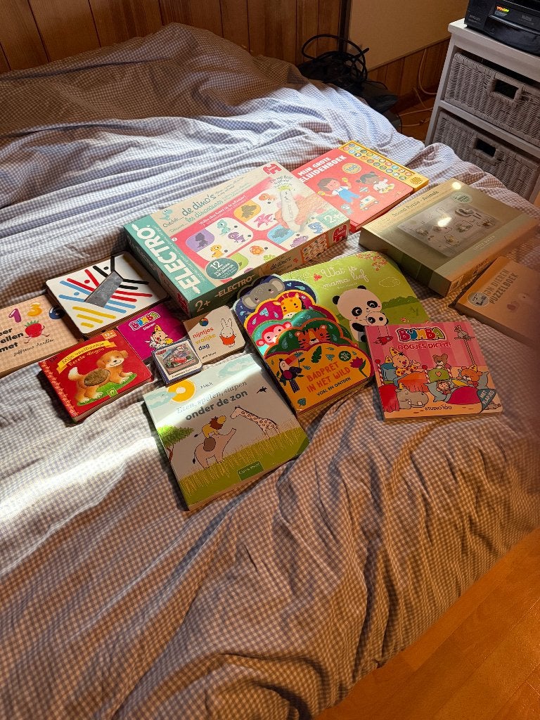 Pakket met kinderboekjes en houten puzzels, Ophalen of Verzenden, Zo goed als nieuw, Van hout