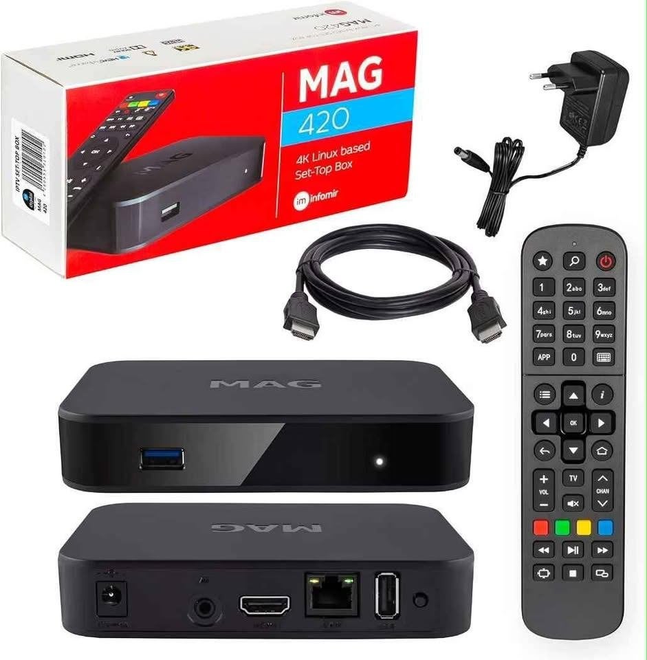 Boitier multimédia IPTV infomir mag420 4K, TV, Hi-fi & Vidéo, Enlèvement ou Envoi, Comme neuf, HDMI, Moins de 500 GB